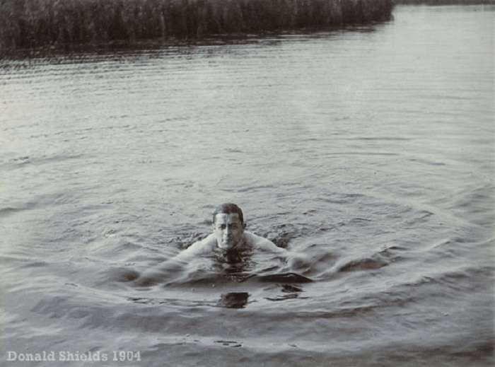 Swimming on the Norfolk Broads 1904
