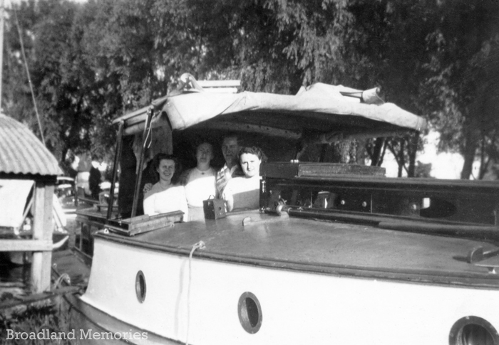 The crew of Spangle, Norfolk Broads 1950s
