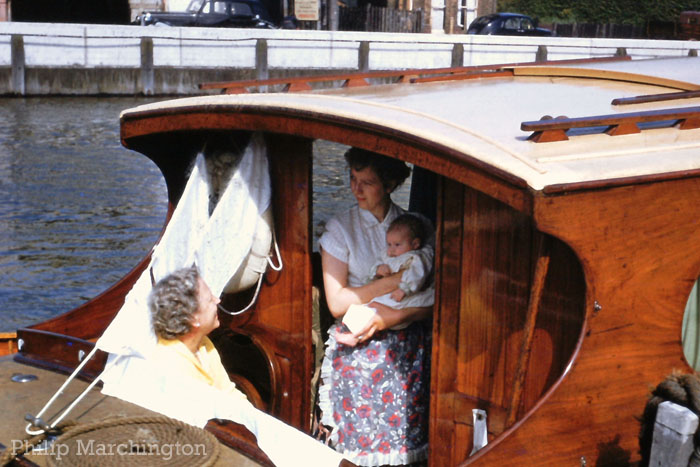 The Marchington Family on the Norfolk Broads 1956
