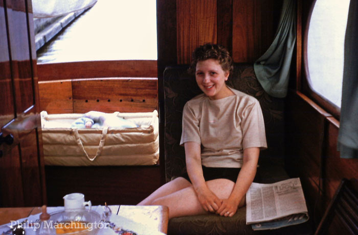 The Marchington Family on the Norfolk Broads 1956