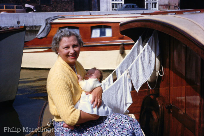 The Marchington Family on the Norfolk Broads 1956