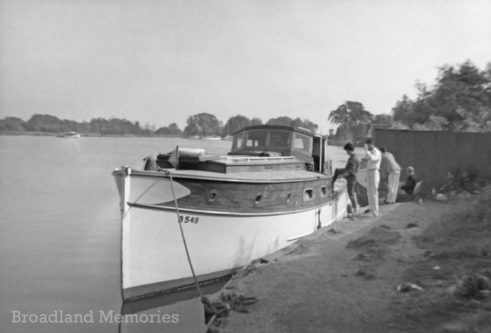 The motor cruiser Skye, Norfolk Broads 1960s