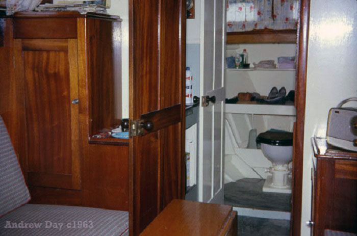 Interior of the motor cruiser Patricia in 1963