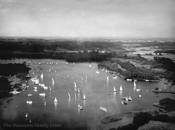 Wroxham Broad aerial view c1960
