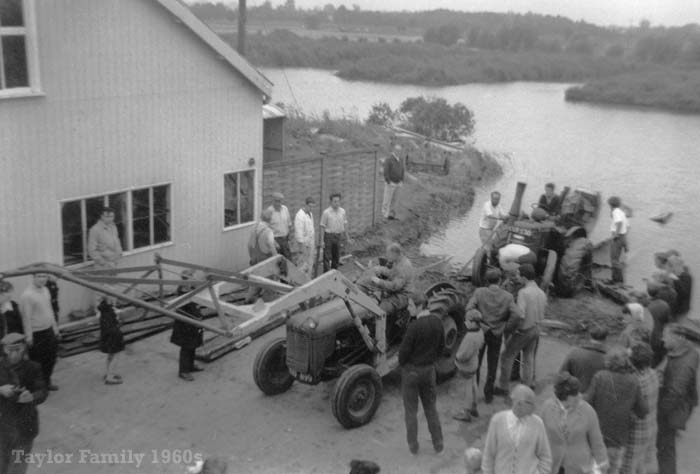 Launching the trimaran Trespasser at Herbert Woods 1960s