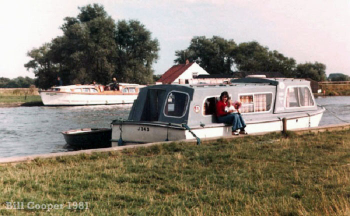 Little Gem 5 moored at Acle Bridge in 1981