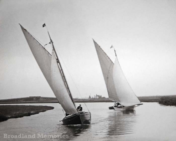 Sailing on the Norfolk Broads c1900