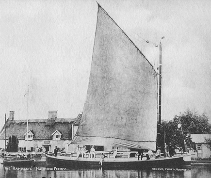 The Pleasure wherry “Rambler” pictured at Horning