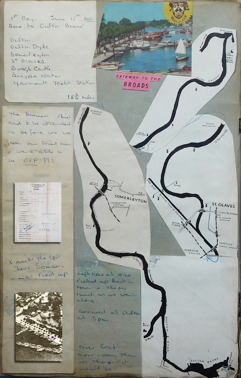 Norfolk Broads Afloat 1957 Scrapbook Page 3