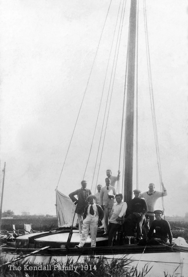 The crew and holiday party on board The Spree 1914