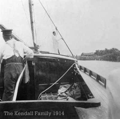 Arthur Webb at the helm of The Spree 1914