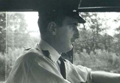 Ray Spinks at the helm of the Police launch in the 1960s